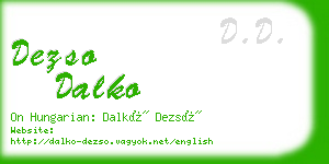 dezso dalko business card